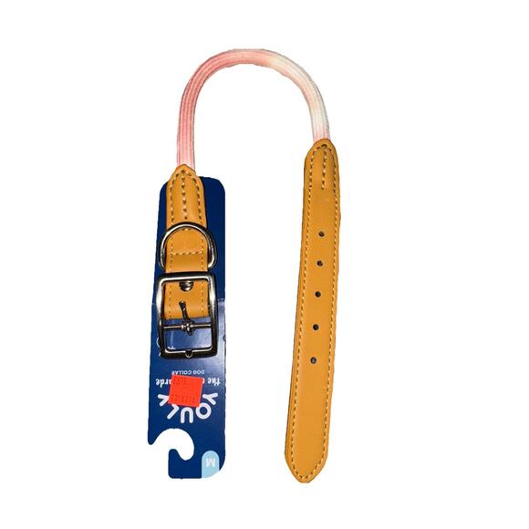 YOULY The Avant Garde Pink Tie-Dye Big Dog Collar Medium Leather 15 To 18 Inches - Picture 1 of 8